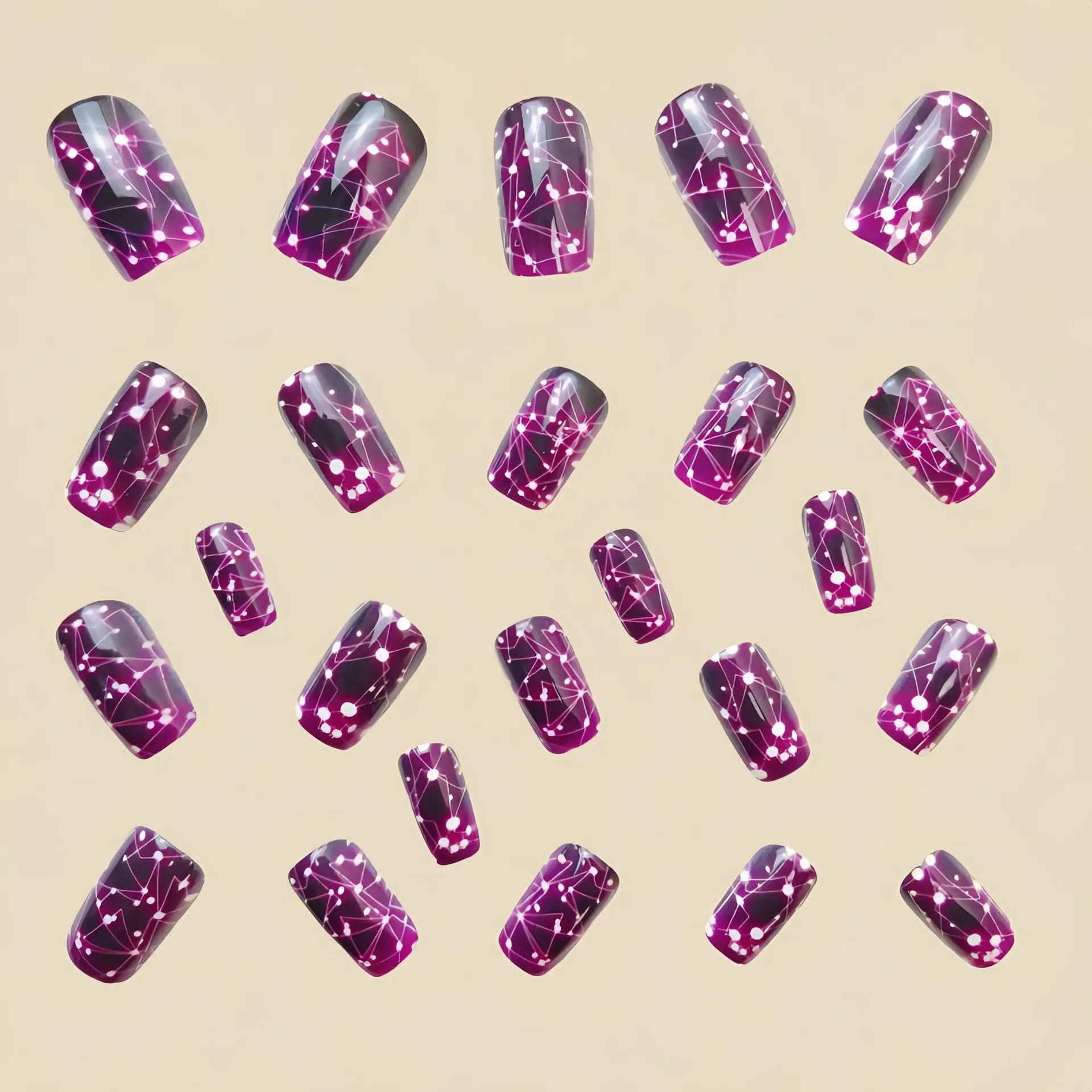 24pcs Romantic Sky Press on Nail Pink Purple Gradient Starry Sky False Nails Wearable European Square Head Fake Nails for Women 24pcs Romantic Sky Press on Nail Pink Purple Gradient Starry Sky False Nails Wearable European Square Head Fake Nails for Women