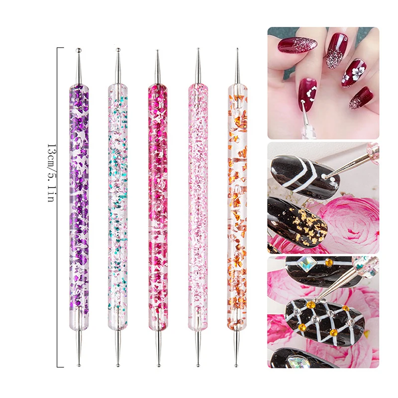 Nail Art Brush Set, Colorful Light Therapy Pen, Dual Tip Drill Pen, Nail Art Tools Pen, Precision Made Nail Art Brush Set, Colorful Light Therapy Pen, Dual Tip Drill Pen, Nail Art Tools Pen, Precision Made