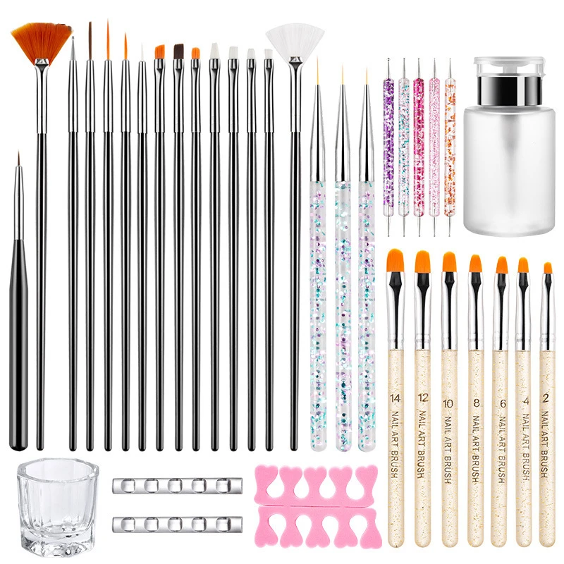 Nail Art Brush Set, Colorful Light Therapy Pen, Dual Tip Drill Pen, Nail Art Tools Pen, Precision Made Nail Art Brush Set, Colorful Light Therapy Pen, Dual Tip Drill Pen, Nail Art Tools Pen, Precision Made