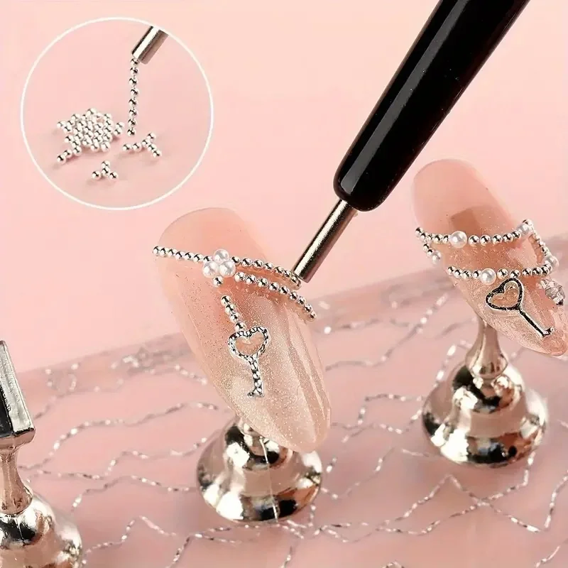 12Grids Mini Caviar Beads Nail Art Decorations Metal Gold/Silver Micro Ball Nail Charms Magnetic Pen 0.5~3mm Ball Nail Jewelry 12Grids Mini Caviar Beads Nail Art Decorations Metal Gold/Silver Micro Ball Nail Charms Magnetic Pen 0.5~3mm Ball Nail Jewelry