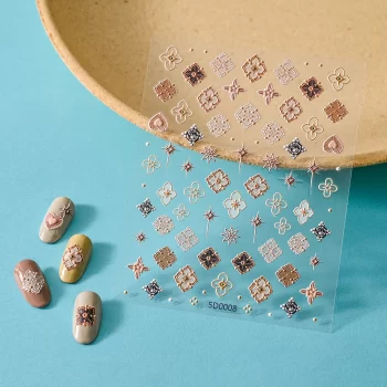 1Sheet Matte Bohemian Nail Sticker Decal Charm Mandala Flower Manicure Elegant Embroidery Boho Style Floral Nail Art Decoration* 4 98845 6qp54t
