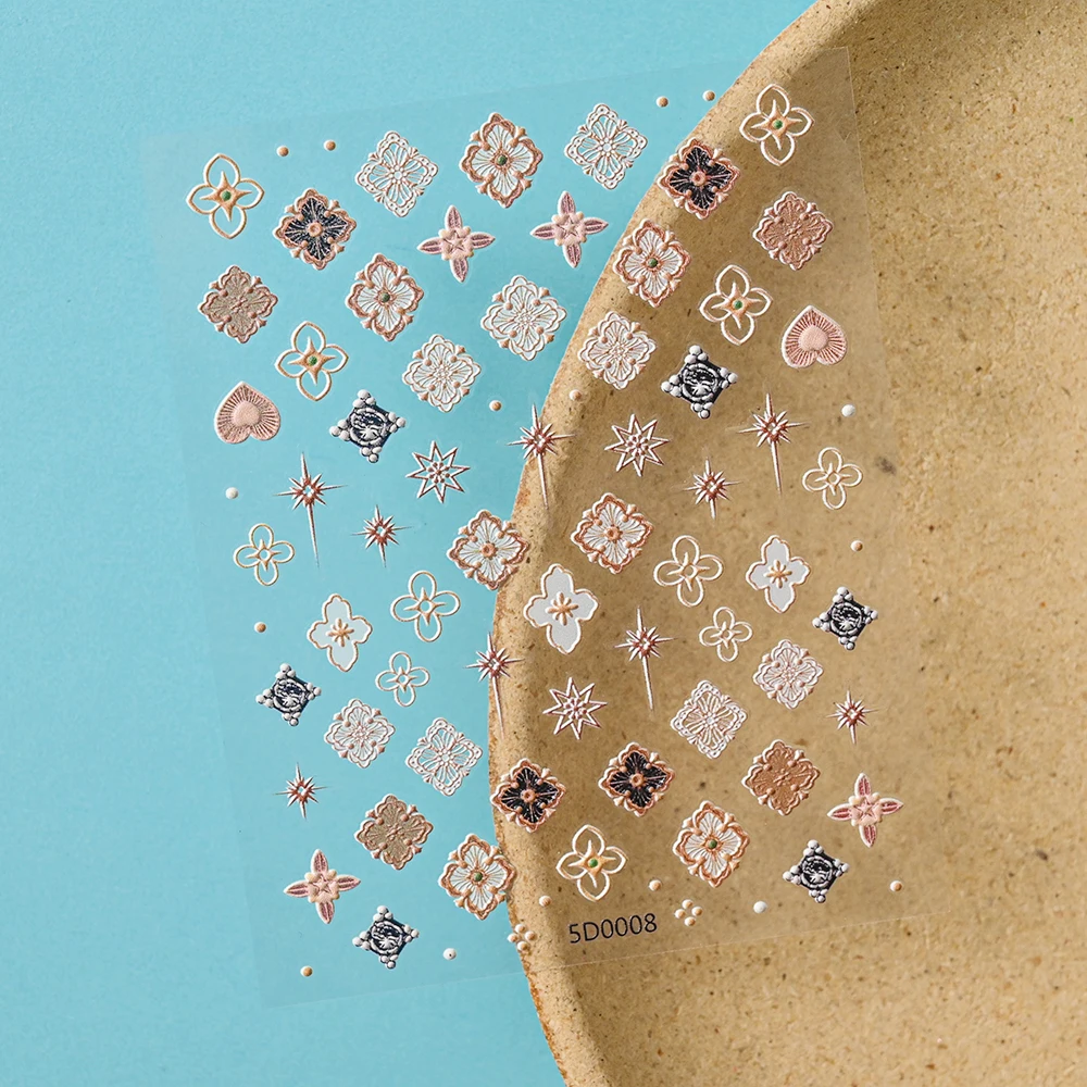 1Sheet Matte Bohemian Nail Sticker Decal Charm Mandala Flower Manicure Elegant Embroidery Boho Style Floral Nail Art Decoration* 1Sheet Matte Bohemian Nail Sticker Decal Charm Mandala Flower Manicure Elegant Embroidery Boho Style Floral Nail Art Decoration*