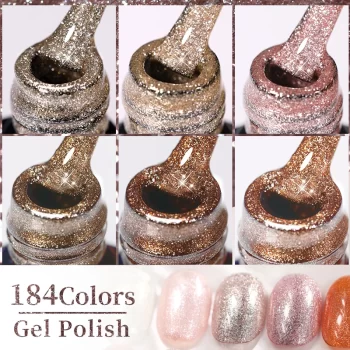 Lilycute Pink Glitter Nail Gel Polish – 7ml Nude and Natural Soak Off UV LED Varnish 3 99394 96dnau