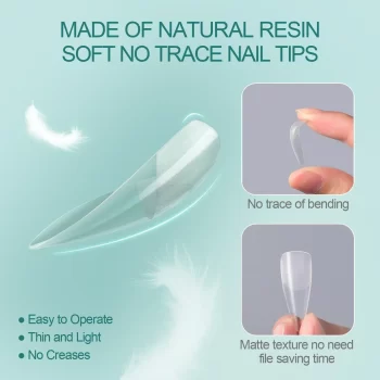 Nailpop 120pcs Acrylic Nail Tips – Short Almond, Coffin and Square Fake Capsule Extensions 2 100540 mu9wm1