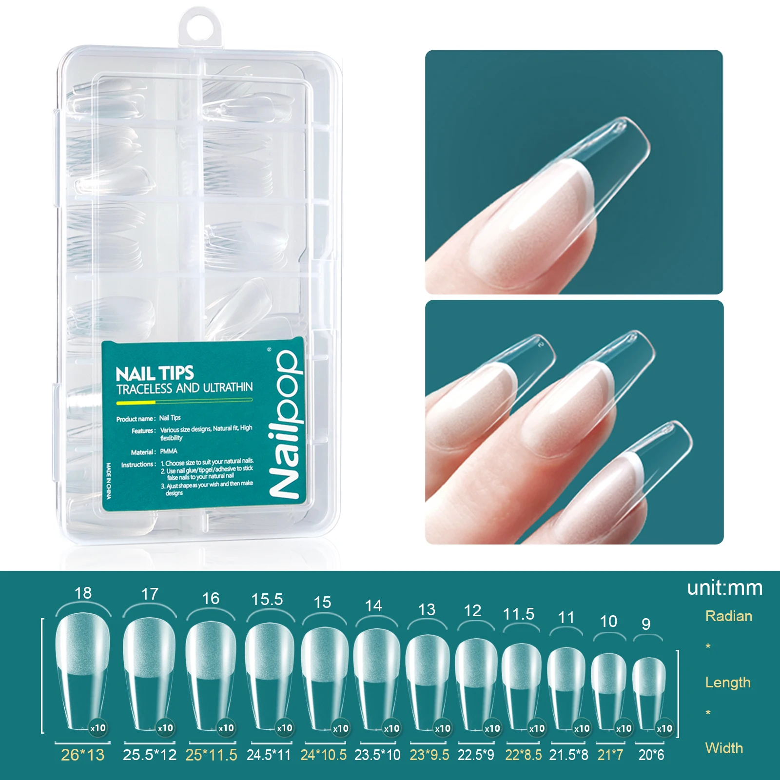Nailpop 120pcs Acrylic Nails Fake Capsule Short Almond Coffin Square Artificial Nail Extension Soft Gel Tips Accessories Tools Nailpop 120pcs Acrylic Nails Fake Capsule Short Almond Coffin Square Artificial Nail Extension Soft Gel Tips Accessories Tools